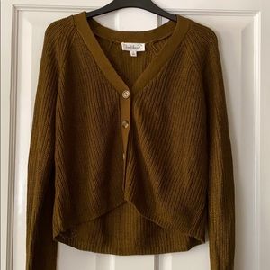 Olive green sweater.